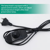 E27 Ceramic Reptile Lamp Holder — Heat-Resistant Socket with Power Cord