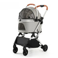 Multi-Ventilated High-View Pet Stroller with Detachable Basket & Car Travel Bag