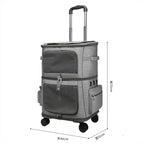 Double-Layer Large-Capacity Breathable Pet Trolley Case for 2 Dogs & Cats — Portable Outdoor Travel Carrier