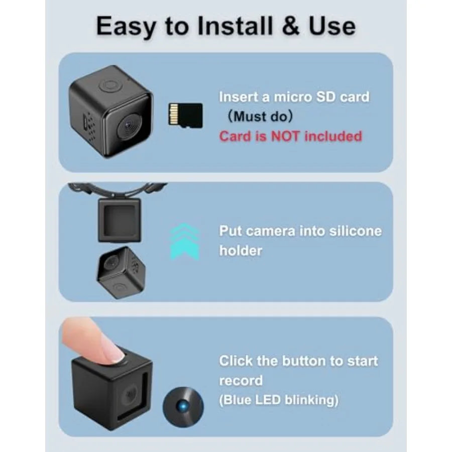 1080P HD Cat Camera Collar - No WiFi, No App Needed Mini Pet POV Cam