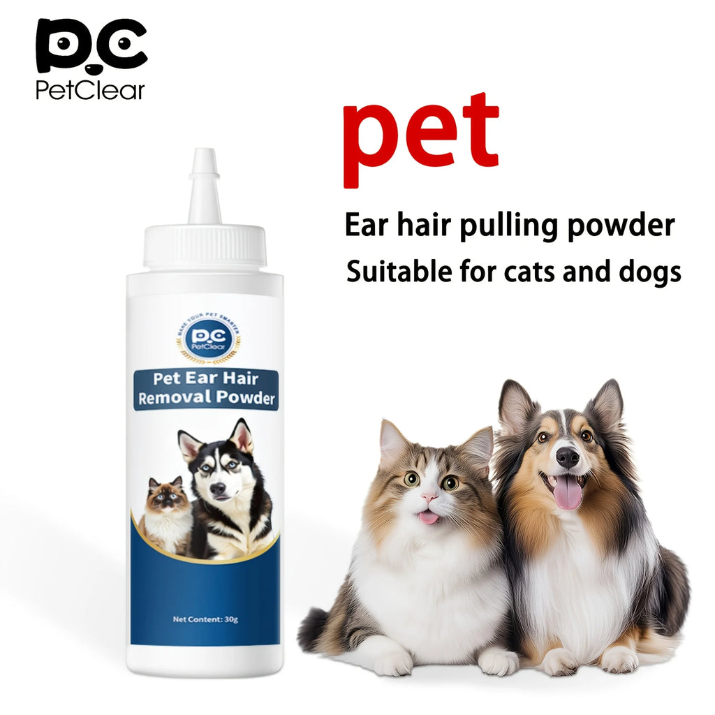 PETCLEAR Painless Ear Hair Removal Powder for Dogs & Cats, 30g