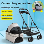 Lightweight Foldable Pet Stroller for Poodles, Cats & Small Breeds — Outdoor Travel Trolley