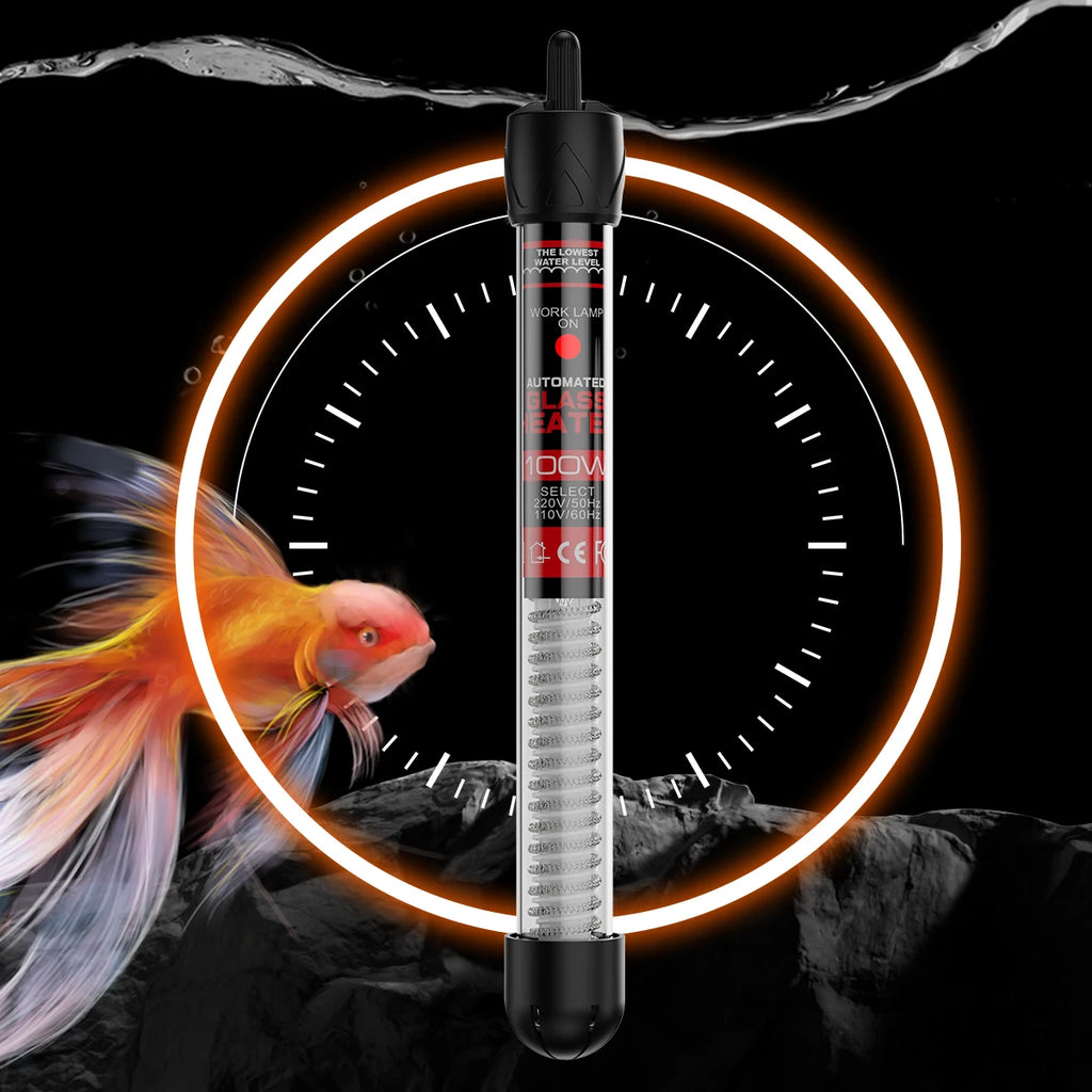 Adjustable Submersible Aquarium Heater Rod (25–300W, 110–220V, Thermostat)