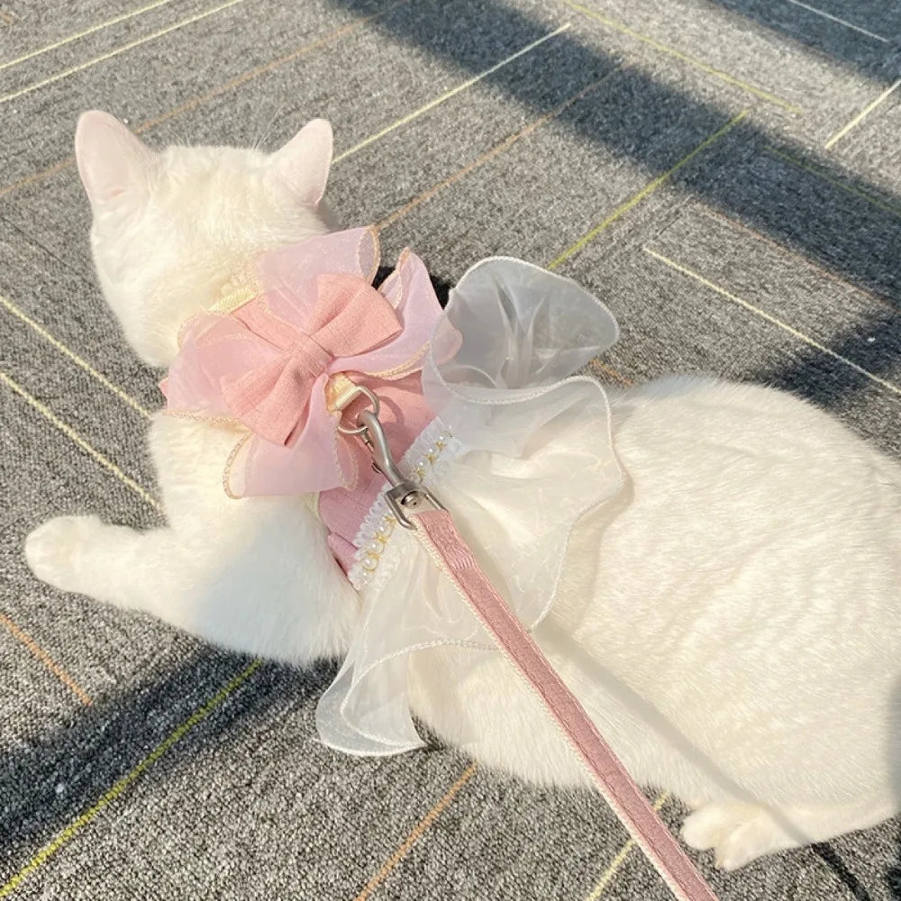 Princess-Style Cat Harness & Leash Set