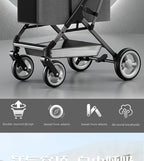 Double-Layer Foldable Lightweight Pet Stroller for Dogs & Cats — Portable Outdoor Travel Carriage