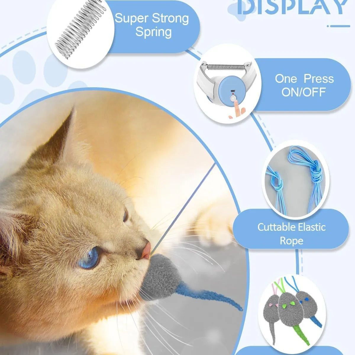 Hanging Door Swing Cat Toy with Sticky Disc