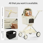 High-End Directional Pet Stroller with Separable Carrier Bag for Dogs & Cats