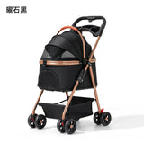 Lightweight Small Pet Stroller for Dogs & Cats 50 Lbs Capacity Aluminum Alloy Puppy Stroller with Detachable Storage Basket