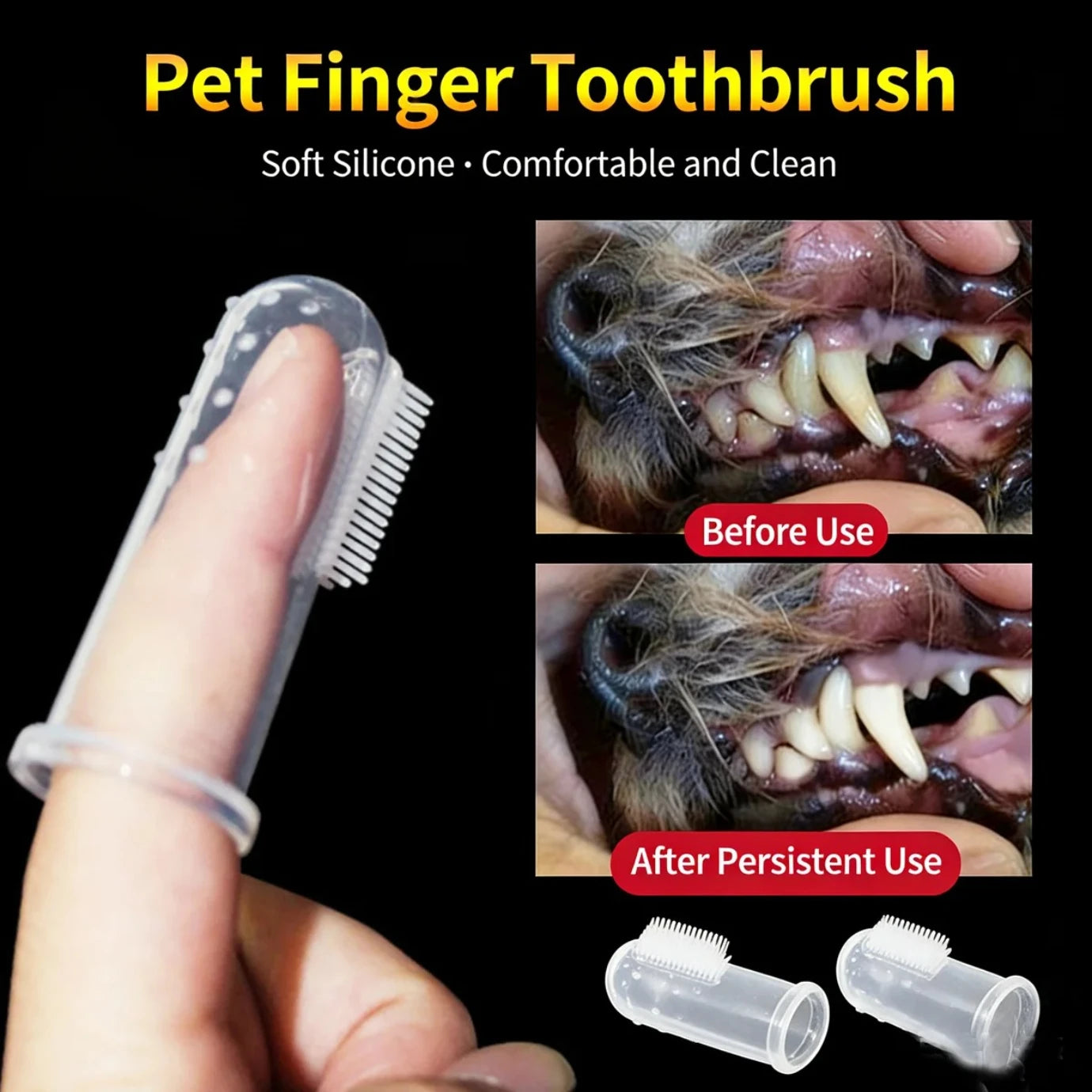 Soft Silicone Finger Toothbrush for Dogs & Cats — Gentle Daily Dental Care