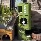 Multi-Layer Cylindrical Cat Castle with Play Holes