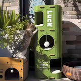 Multi-Layer Cylindrical Cat Castle with Play Holes