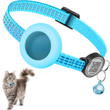 AirTag Cat Collar with Reflective Strip & QR Tag — Adjustable, Weather-Resistant Fit