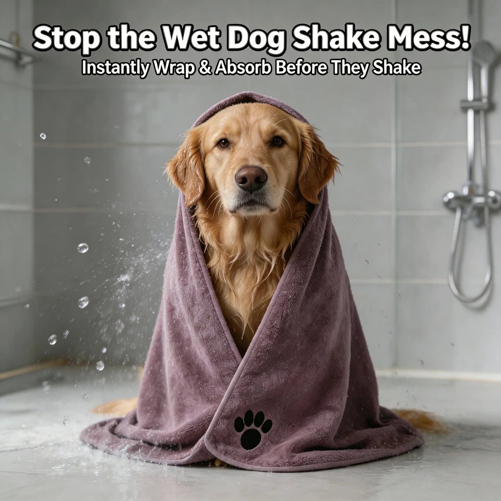 Extra-Large Microfiber Pet Bath Towel — Durable, Non-Fading Quick-Dry