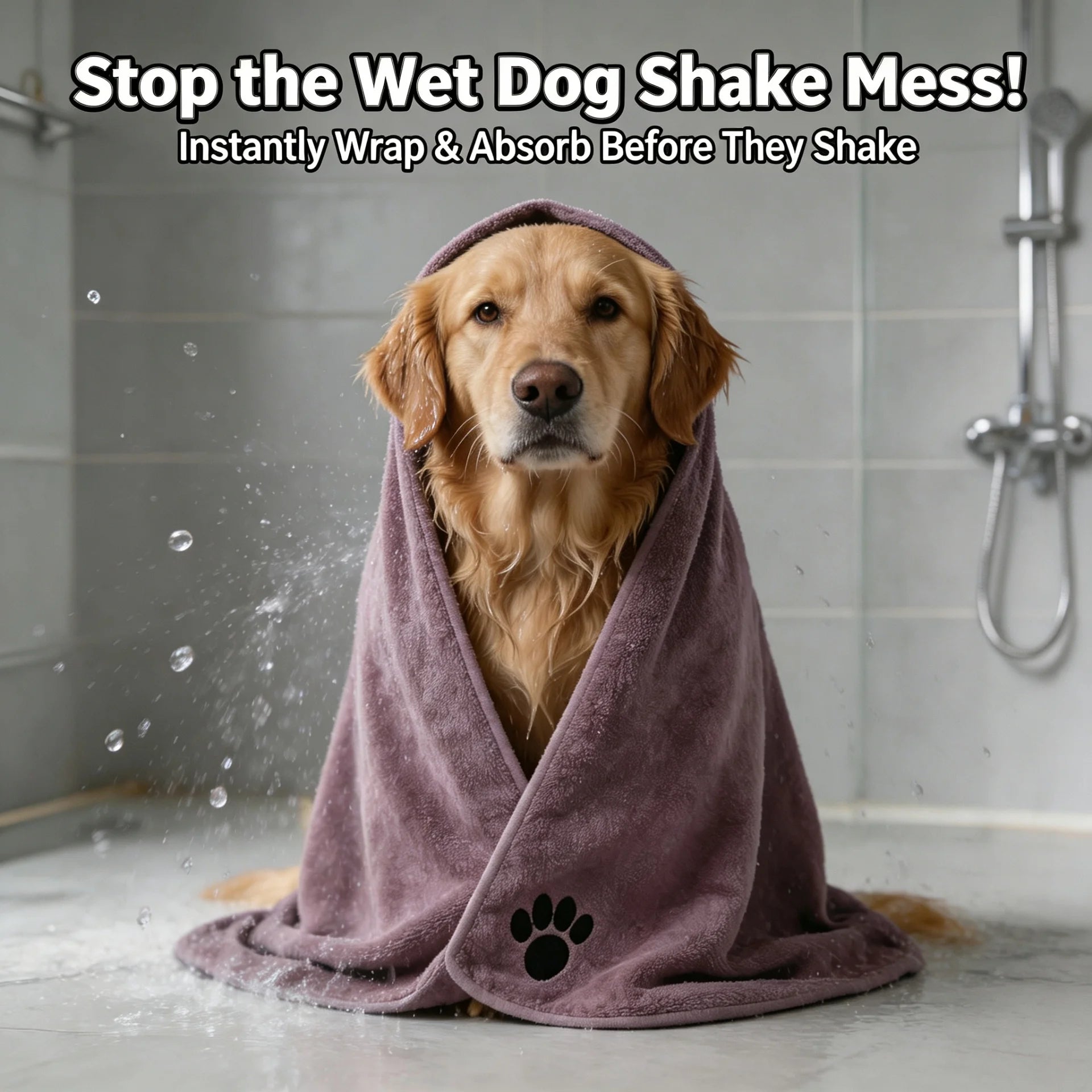 Extra-Large Microfiber Pet Bath Towel — Durable, Non-Fading Quick-Dry