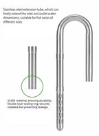 Stainless Steel Aquarium Lily Pipe & Oil Film Skimmer Set (WYIN Style)
