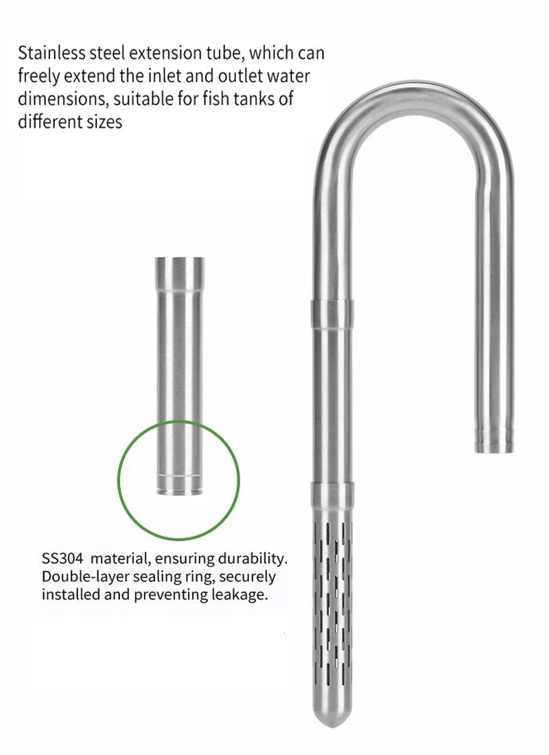 Stainless Steel Aquarium Lily Pipe & Oil Film Skimmer Set (WYIN Style)