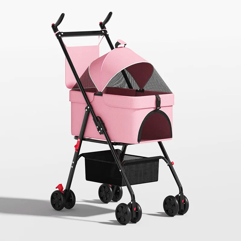 Detachable Pet Cart & Dog Bed — Lightweight Foldable Cat Bag Outdoor Cart for Small Pets