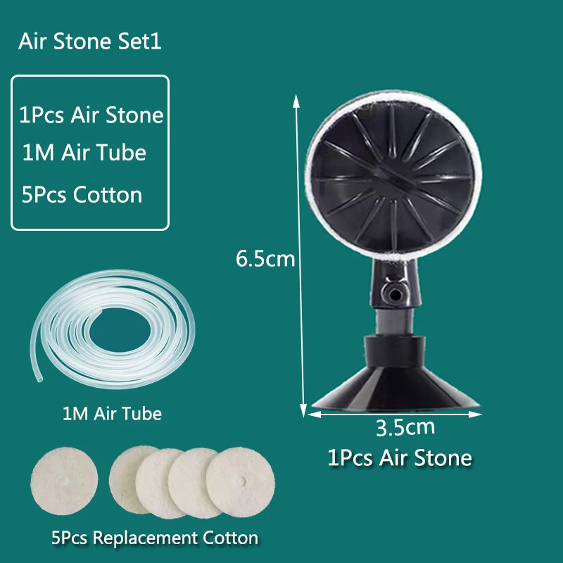 Plastic Aquarium Air Stone Aerator (1–2pcs, Pond & Fish Tank, Bubbler)
