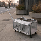 Soft-Sided Suitcase-Style Pet Stroller with Top Opening & Mesh Panels