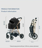 Detachable Foldable Lightweight Pet Stroller for Dogs & Cats — Portable Walking Cart for Teddy Breeds