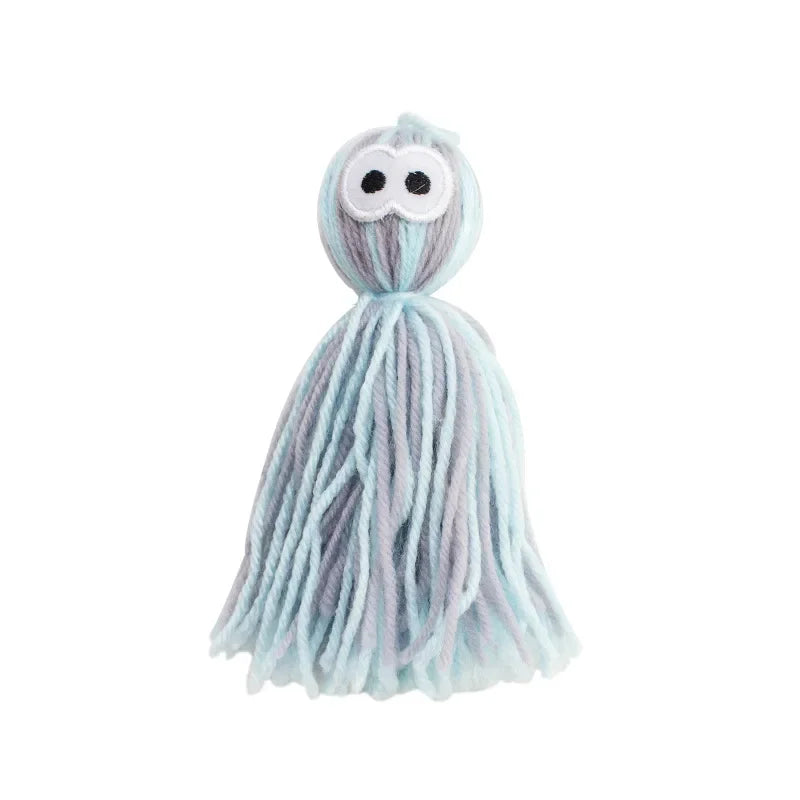 Wool Octopus Plush Cat Toy — Bite-Resistant Self-Righting Kitten Play Ball