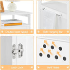 Hidden Cat Litter Box End Table with Open Shelf (White)