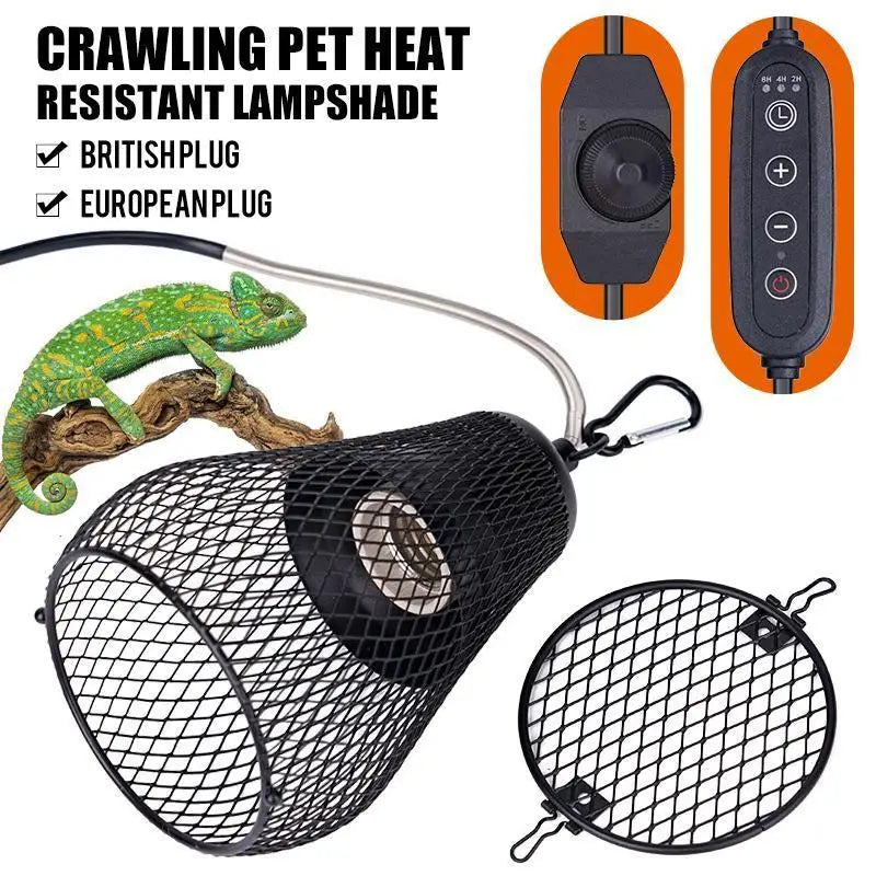 All-in-One Reptile Heat Lamp Shade — Anti-Scald Ceramic Infrared Heater
