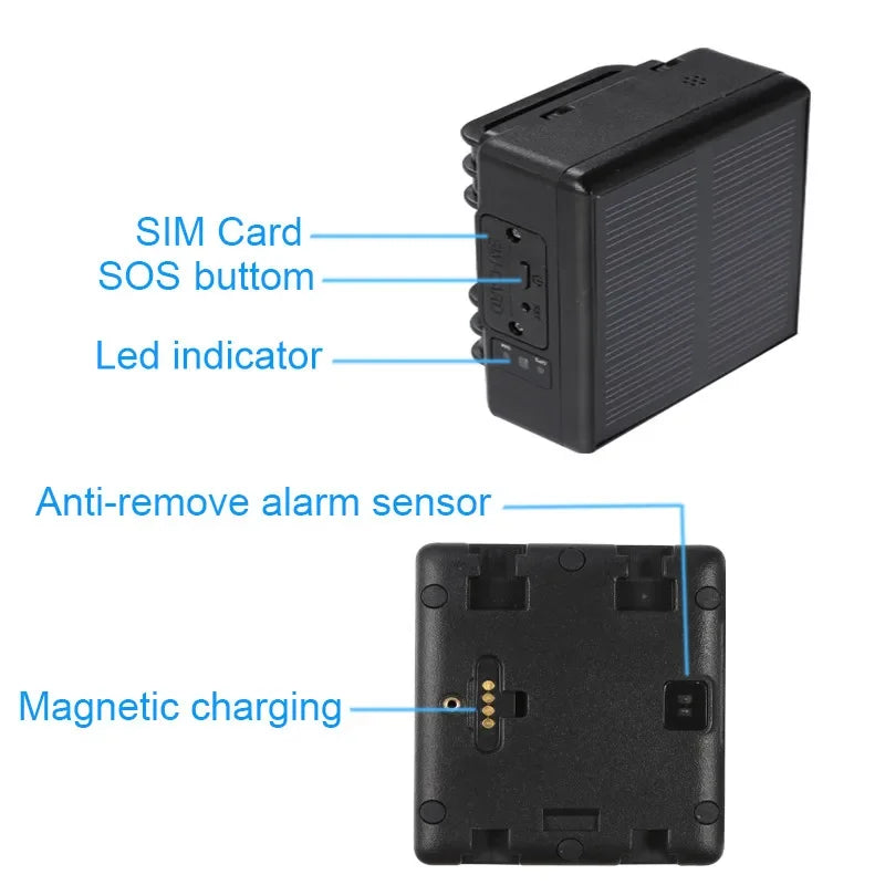 Solar GPS Livestock Tracker with Anti-Removal Alarm for Cattle, Sheep & Horses