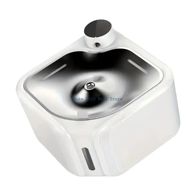 2.8L Auto Circulating Pet Water Fountain (Stainless Steel Tray, Non-Slip)