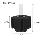 Black Bio Sponge Aquarium Filter (Air Pump Driven, Corner Skimmer, Bio Media)