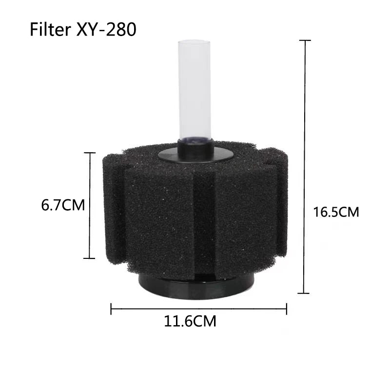 Black Bio Sponge Aquarium Filter (Air Pump Driven, Corner Skimmer, Bio Media)