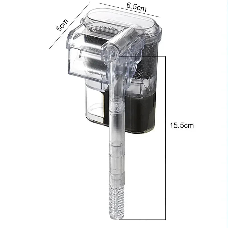 USB Mini Suspended Aquarium Filter (2.5W, 250L/H, Under 30cm Tanks)