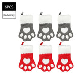 Christmas Pet Paw Stockings Plaid Design (1-10 Piece Pack)