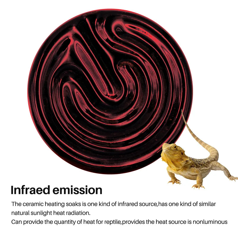 Ceramic Infrared Heat Emitter — 20,000-Hour No-Light Bulb, E27, 25W-100W