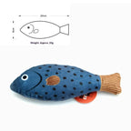 Catnip & Silvervine Fish Kicker Toy — Chew-Resistant with Wand Attachment