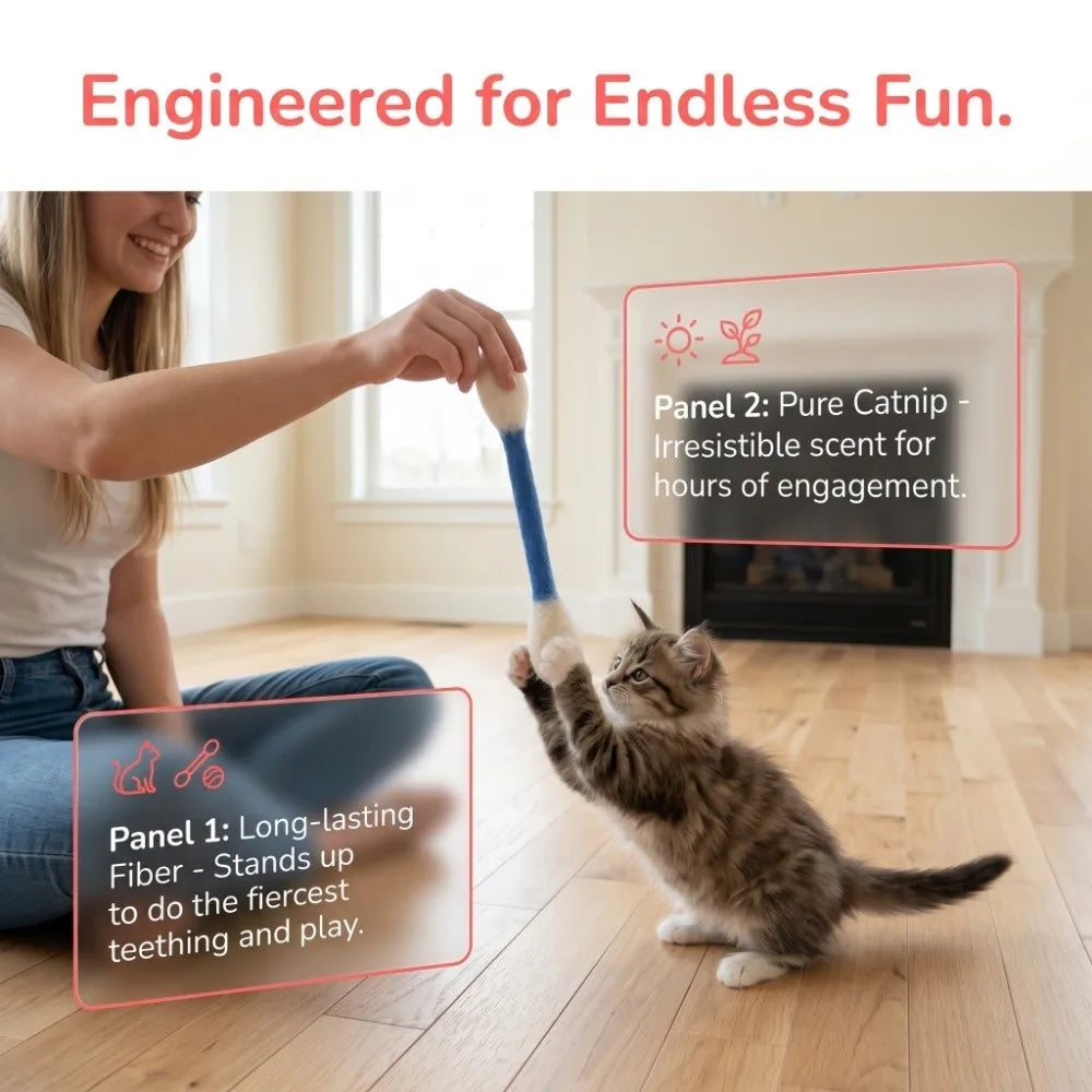 Cotton Swab Cat Chew Toys (6-Pack)