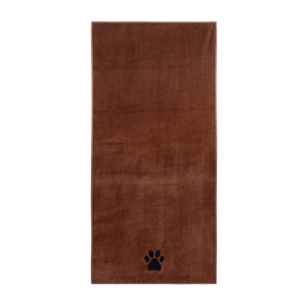 Microfiber Dog & Cat Bath Towel — Embroidered, Super-Absorbent, Two Sizes