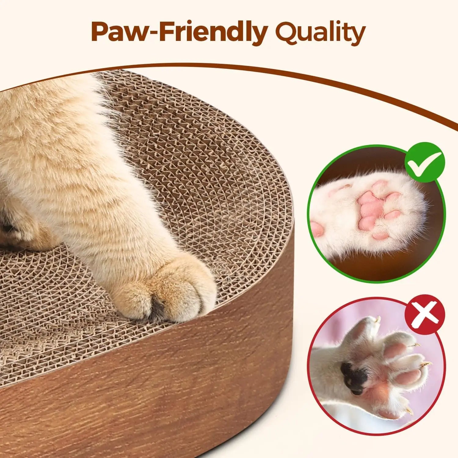 Oval Corrugated Cardboard Cat Scratcher Bed