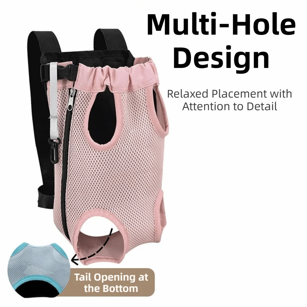 Lightweight Mesh Pet Front Carrier (Double Shoulder, Adjustable Strap)