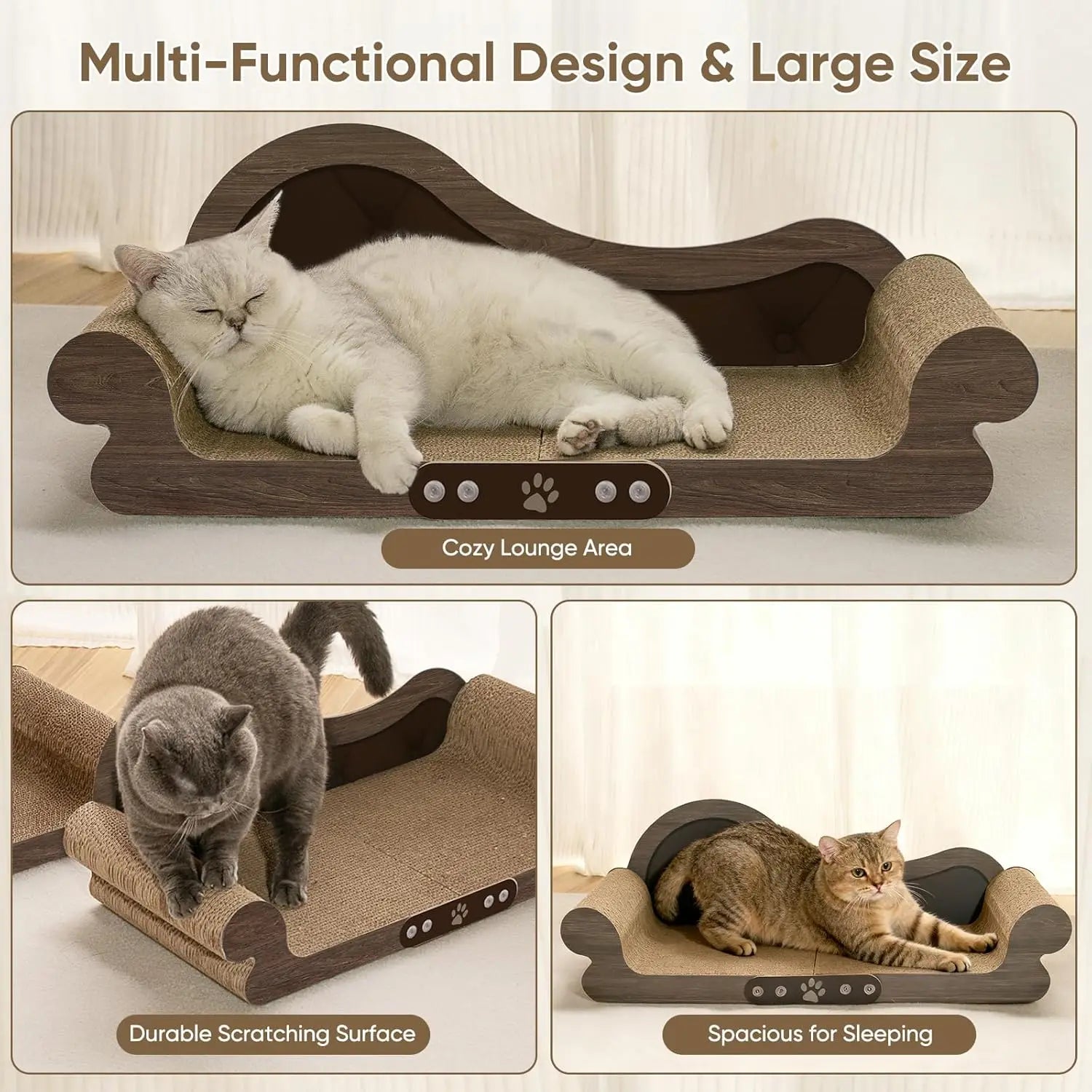 26-Inch Extra-Large Cardboard Cat Scratcher Lounge