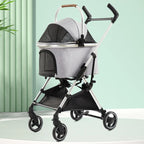Foldable Pet Stroller with Swivel Wheels & Trolley Bag for Small Dogs & Cats — Lightweight Outdoor Travel