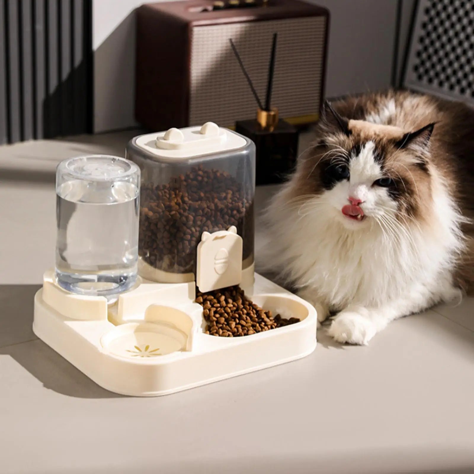 2-in-1 Automatic Pet Feeder Bowl (Detachable, Travel, Cats & Rabbits)