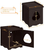Hidden Cat Litter Box Cabinet with Towel Bar (Espresso)