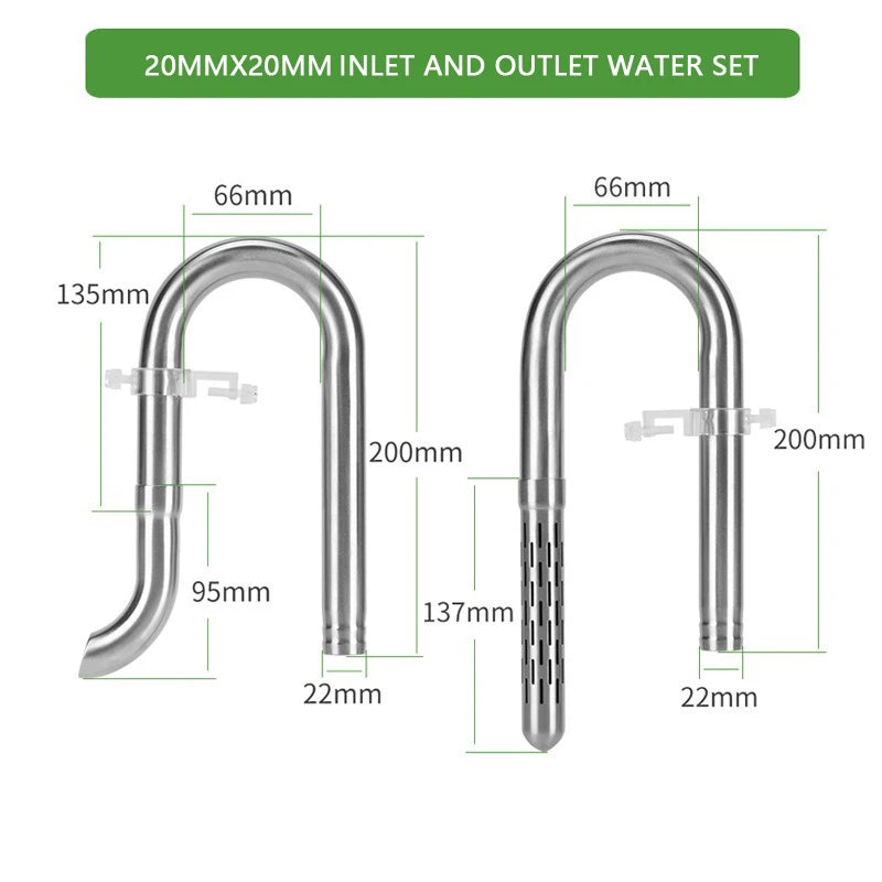 Stainless Steel Aquarium Lily Pipe & Oil Film Skimmer Set (WYIN Style)