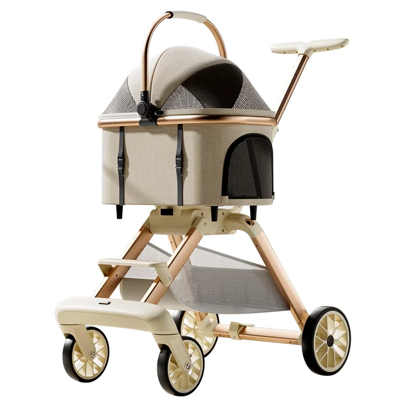 Portable Detachable Foldable Cat & Dog Stroller Cart for Outdoor Travel