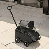 Four-Wheel Pet Stroller Compact Dog Stroller with Canopy Easy-to-Maneuver Roomy for Dogs, Outdoor Walks, Travel