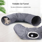 Foldable Cat Tunnel with Cushion — Scratch-Resistant Hide & Seek Play
