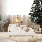 Waterproof Raised Pet Sofa Lounger with Plush Cushion