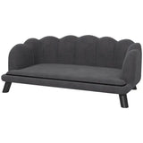 Pearl Design Pet Sofa with Solid Wood Legs, Charcoal Gray