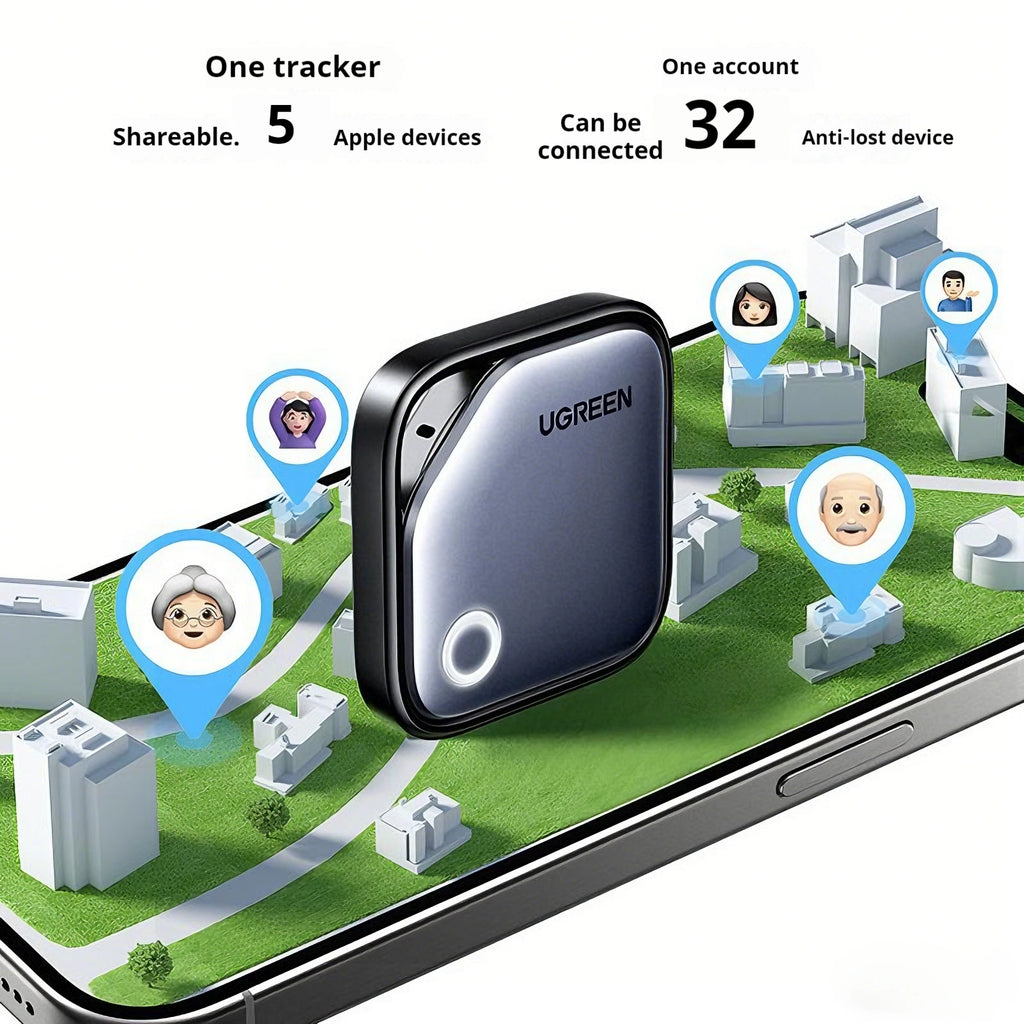 UGREEN Smart Bluetooth Tracker - 2-Year Battery, Apple Find My Compatible for iOS